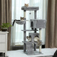 Load image into Gallery viewer, 56" Cat Tree for Indoor Cats Cat Condos for Adult Cats with Padded Plush Perch and Cozy Basket Cat Tower for Large Cats , Gray