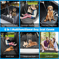 Load image into Gallery viewer, 6-In-1 Dog Car Seat Cover for Back Seat, Waterproof Dog Car Hammock 40/60 Split Dog Seat Cover with Mesh Window and Side Flap Pets Car Seat Protector Dog Backseat Cover for Car, SUV, Truck