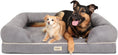 Load image into Gallery viewer, Orthopedic Dog Bed Lounge Sofa Removable Cover 100% Suede Mattress Memory-Foam with Bolster Rim Premium Prestige Edition