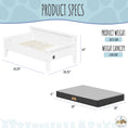 Load image into Gallery viewer, Winston Small Elevated Wooden Pet Bed with Plush Mattress, White