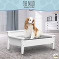 Load image into Gallery viewer, Winston Small Elevated Wooden Pet Bed with Plush Mattress, White