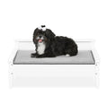Load image into Gallery viewer, Winston Small Elevated Wooden Pet Bed with Plush Mattress, White