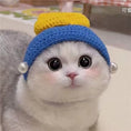 Load image into Gallery viewer, Cute Refined Cat Hat Elastic Autumn Winter Pet Hat Puppy Kittens Knitted Hat Party Photo Shoot Props Decoration Cat Accessories
