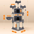 Load image into Gallery viewer, 68.5In Multi-Level Large Cat Condo with Sisal-Covered Platforms Scratching Board & Scratching Posts, Cozy Perches, Stable Cat Tower/Tree Pet Play House, Dark Gray