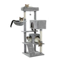 Load image into Gallery viewer, 56" Cat Tree for Indoor Cats Cat Condos for Adult Cats with Padded Plush Perch and Cozy Basket Cat Tower for Large Cats , Gray
