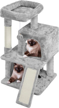 Load image into Gallery viewer, 36In Cat Tree Cat Tower Play House Climber Stand Furniture with Scratching Post, Plush Perch, Dangling Ball, Two Condo and Ramp, Suit for Kittens, Cats and Pet
