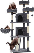 Load image into Gallery viewer, 68.5In Multi-Level Large Cat Condo with Sisal-Covered Platforms Scratching Board & Scratching Posts, Cozy Perches, Stable Cat Tower/Tree Pet Play House, Dark Gray
