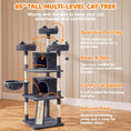 Load image into Gallery viewer, 68.5In Multi-Level Large Cat Condo with Sisal-Covered Platforms Scratching Board & Scratching Posts, Cozy Perches, Stable Cat Tower/Tree Pet Play House, Dark Gray
